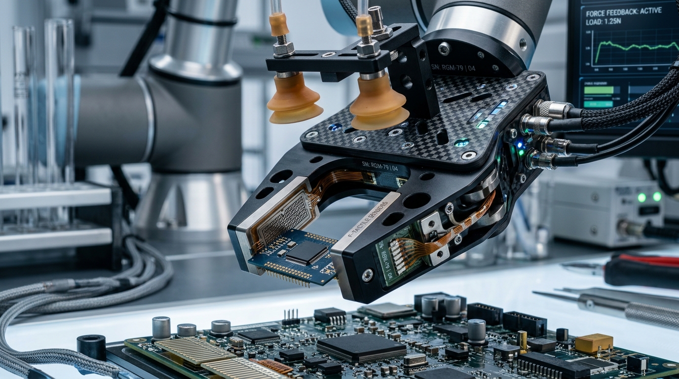 Robotic Grippers & End-Effectors: Mechanical Design, Tactile Sensing & Grasp Mechanics