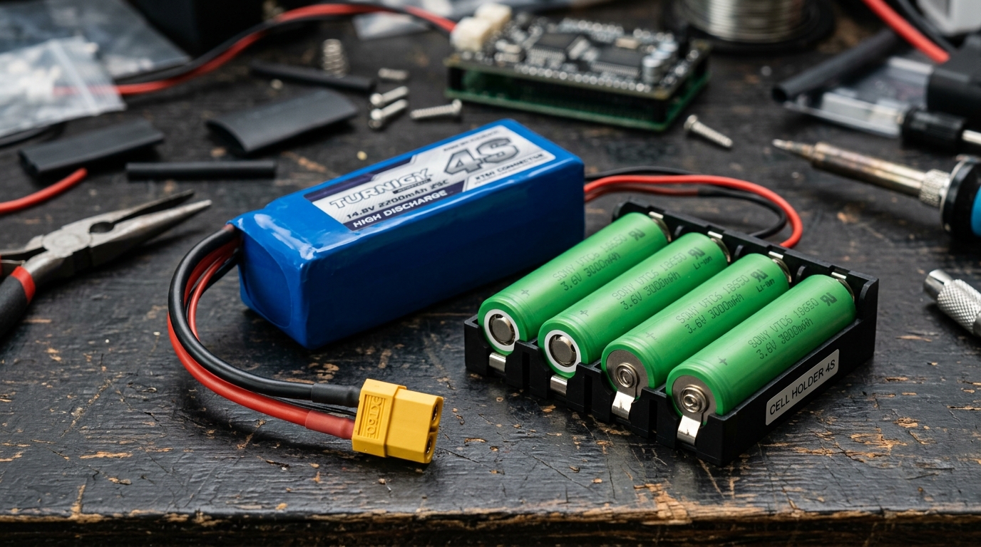 Battery Types Compared for Robotics: 9V, AA, 18650 Li-ion & LiPo Packs